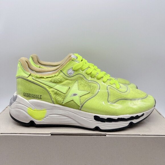 Golden Goose Running Sole Canvas PVC Toe Spur Yellow Sneakers Mens EU 41 US 8 - Picture 5 of 14